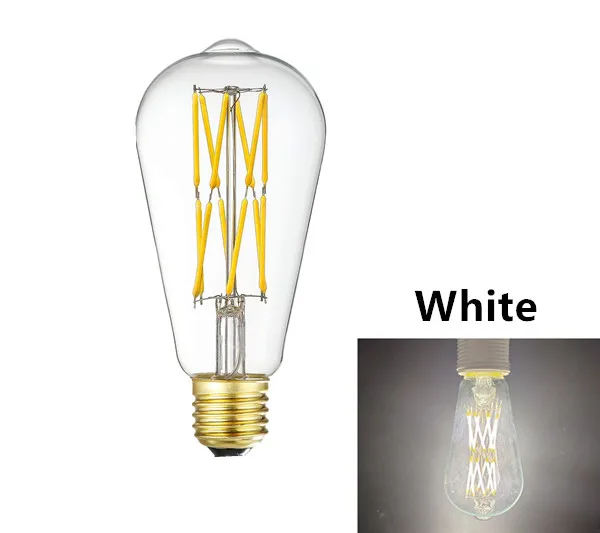 LED ST64 12W 16W  DC 220V Warm White Yllow Dimmable Gold Filament Bulb E27 Light Vintage Edison Lamp Retro Gold Glass Appearance