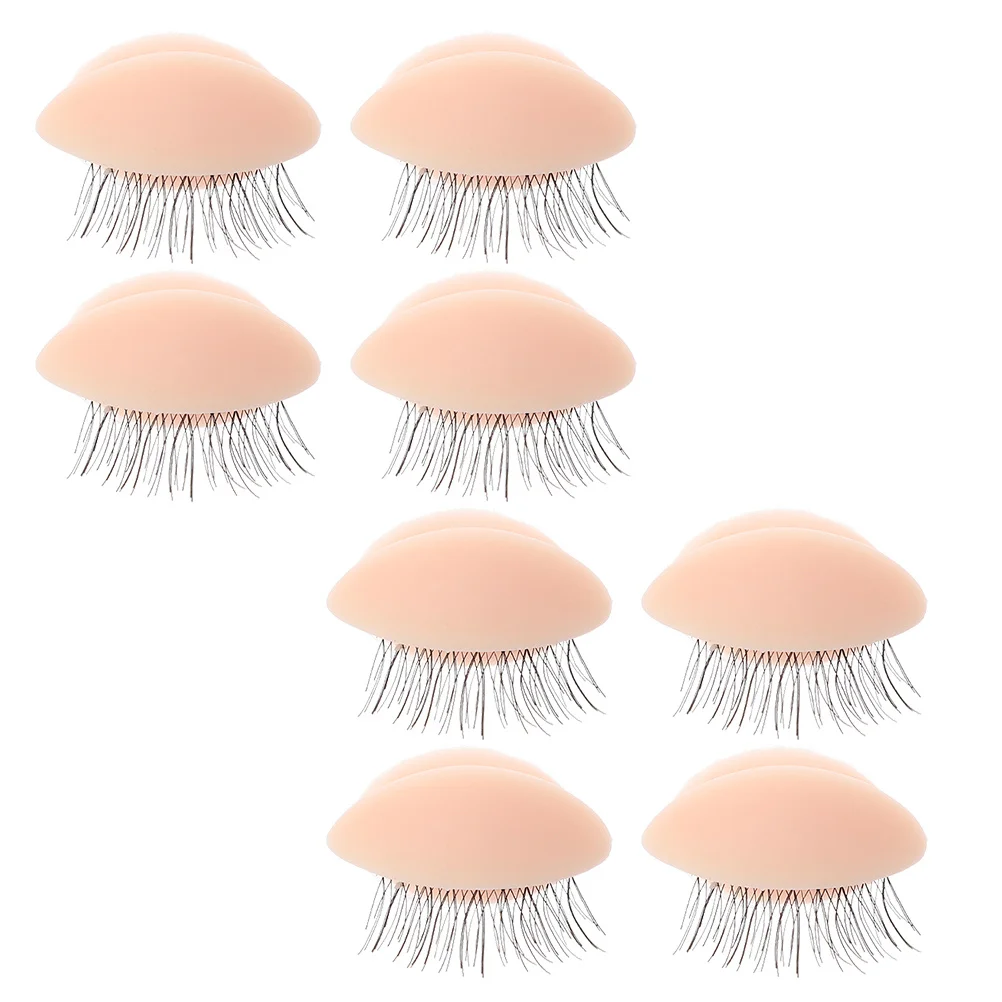 4 أزواج من قوالب تمديد الرموش، مادة سيليكون آمنة عديمة الرائحة للاستخدام الاحترافي والمبتدئين في قالب تمديد الرموش #5