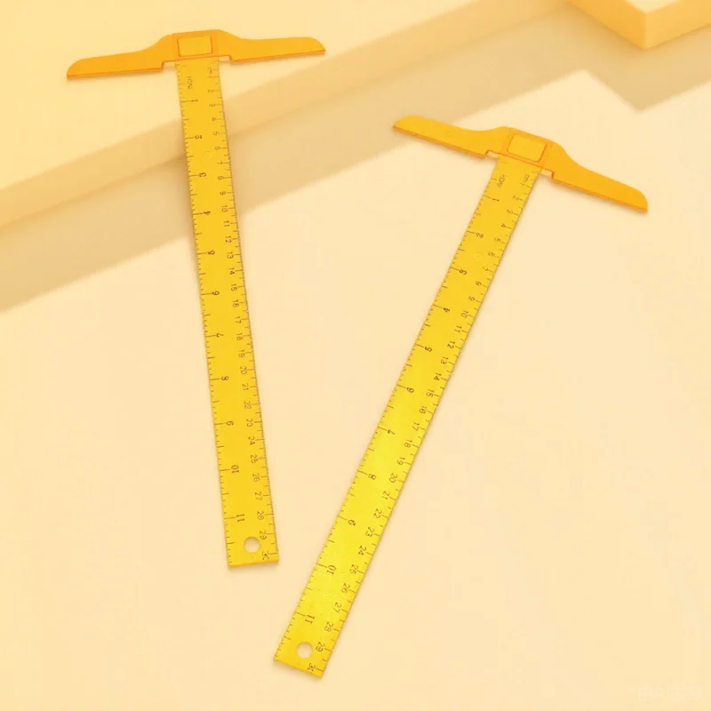 2 قطعة T شكل حاكم واضح أداة قياس دقيقة للفصول الدراسية مكتب تخطيط المنزل لوازم الرسم استخدام طويل الأمد