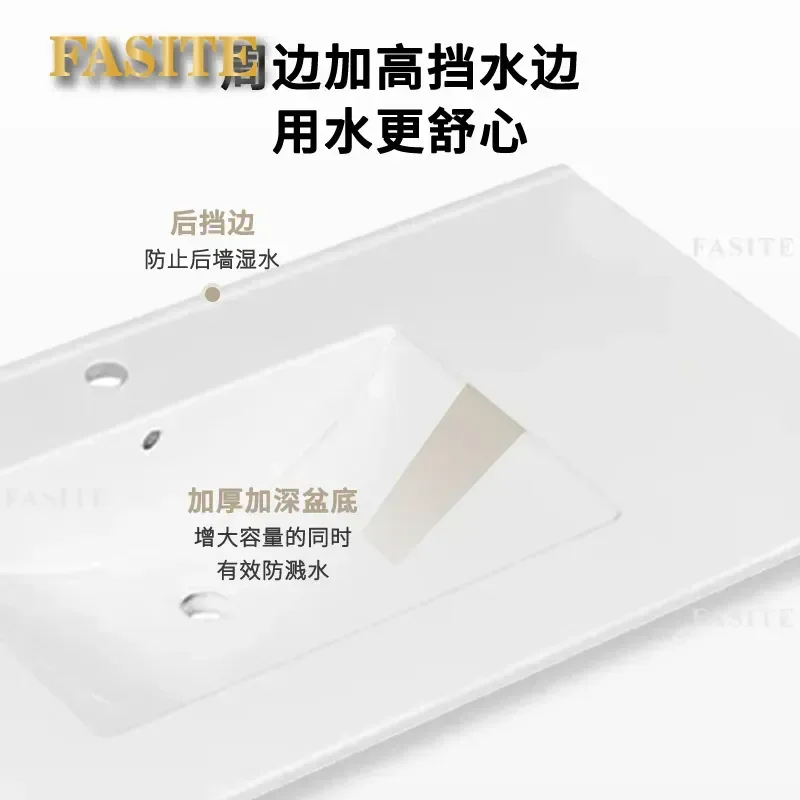 For 56CM Wide Bathroom Cabinet Single Ceramic Integrated Wash Basin Supports Corner And Edge Cutting Modern Vanity Unit
