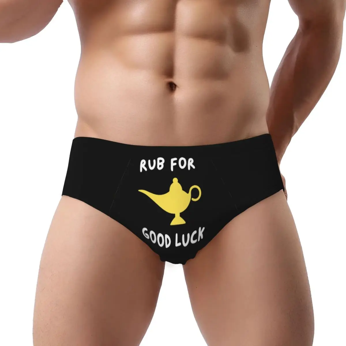 

Custom Men Funny Rub For Good Luck Men Brief Panties Male Breathable Underwear Underpants