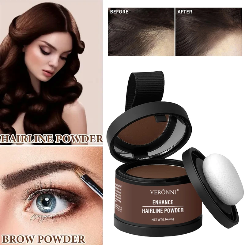 VERONNI Hairline Powder Hairline Shadow Powder Makeup Hair Concealer Forehead Filling Natural Cover Unisex Hair Loss Product