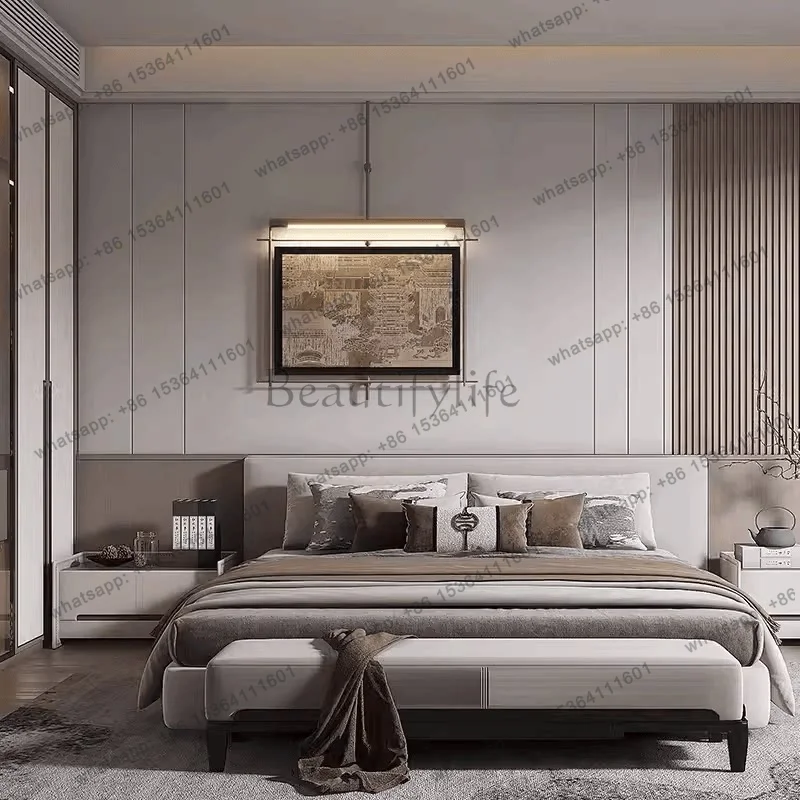 New Chinese high-end retro hanging painting metal rod decorative painting sales office