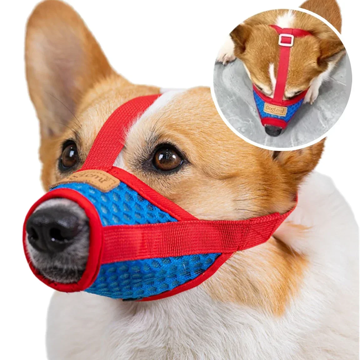 

Adjustable Breathable Small Dog Muzzle Pet Prevent Biting & Barking Soft Mesh Mouth Cover for Shiba Inu Dog Training Accessories