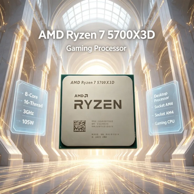 Ryzen R7 5700X3D AMD Computer CPU 8-Core 16-Thread 3.0GHz 105W AM4 DDR4 Desktop Processor