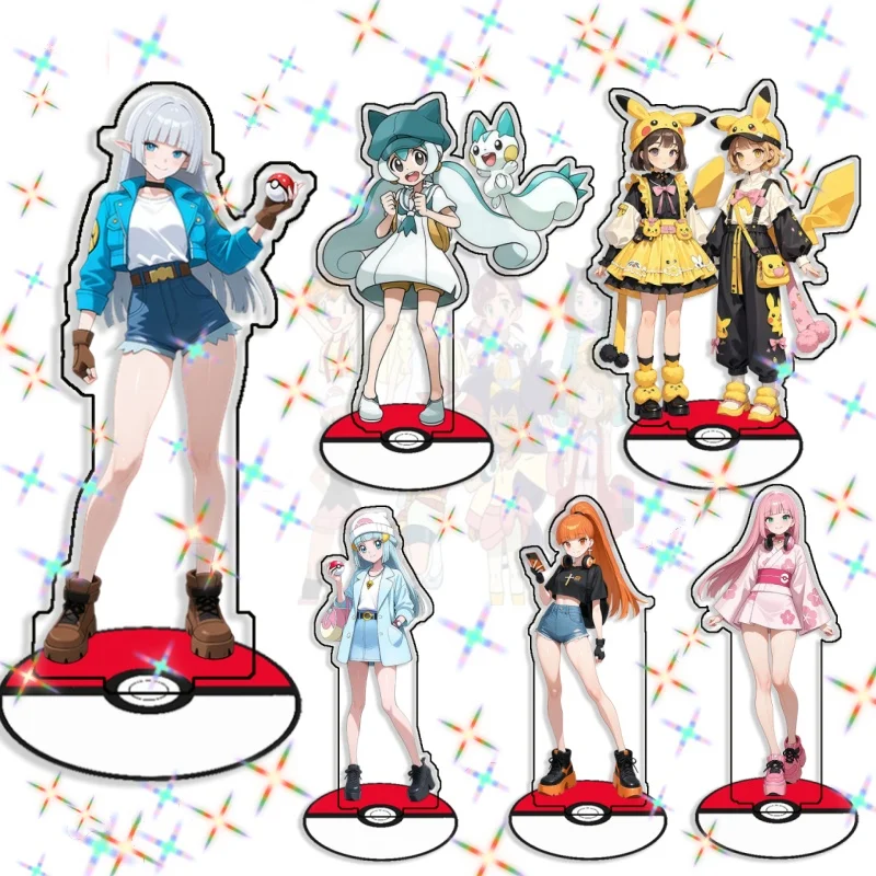 

Recycled Acrylic Standees for Pokemon Liko Sprigatito Gardevoir Elena Desk Decoration Decorative Creativity Cute Gift15cm