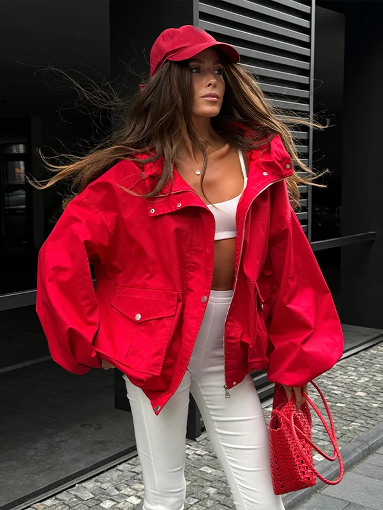 Turn-down Collar Solid Women's Jacket Zipper Single Breasted Full Sleeve Loose High Street 2026 Autumn Fashion Casual  Coat
