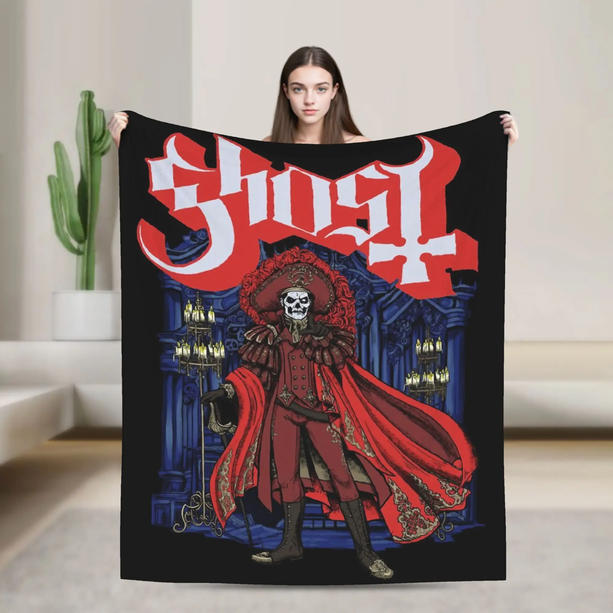 Coperte Rock Heavy Metal Band Decorazioni tessili in pile Fantasma Coperta portatile super morbida per letto Tappeto per auto