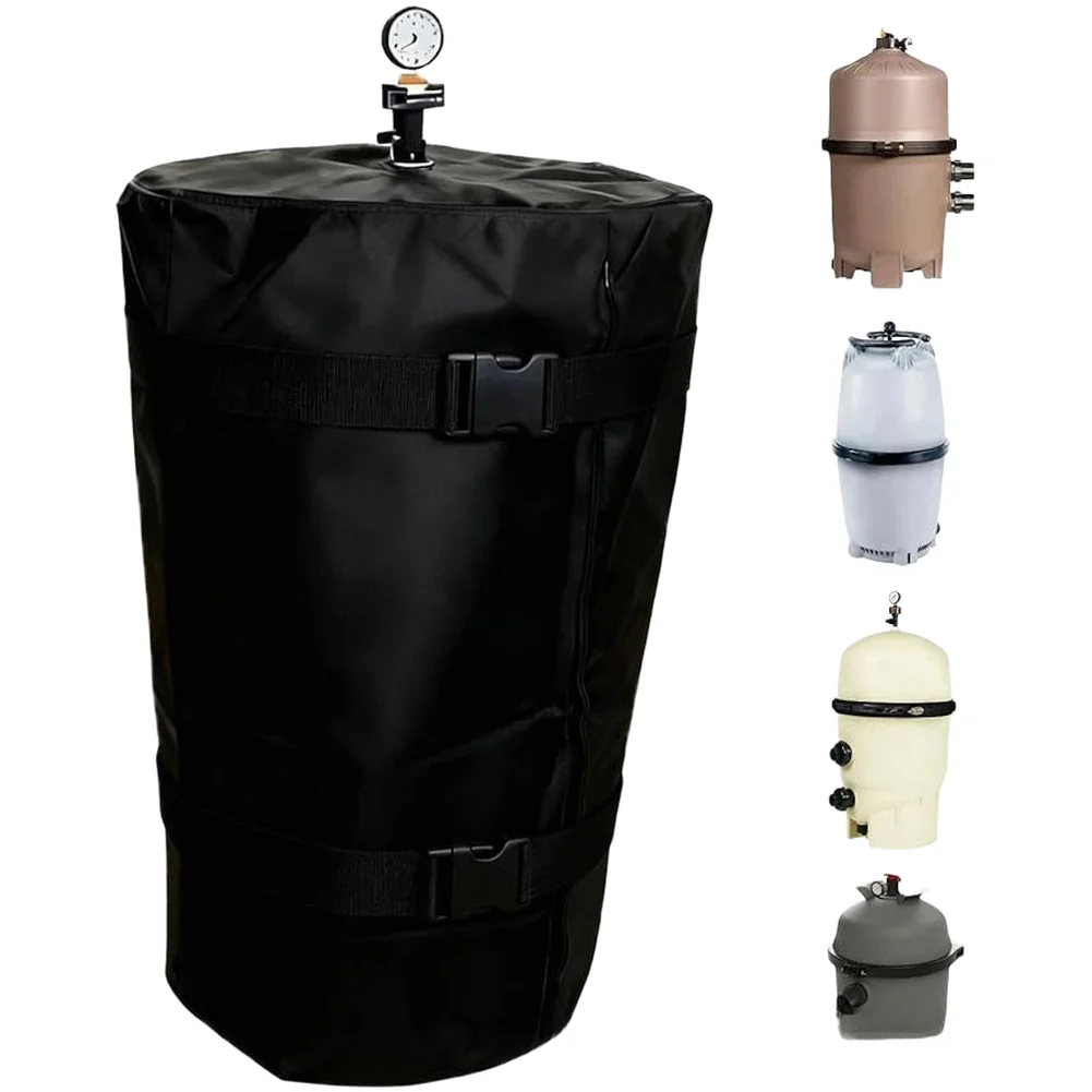 Protective Pool Filter Cover for 72x127cm Filters Outdoor Waterproof for UV Resistant Oxford Fabric with Drawstring
