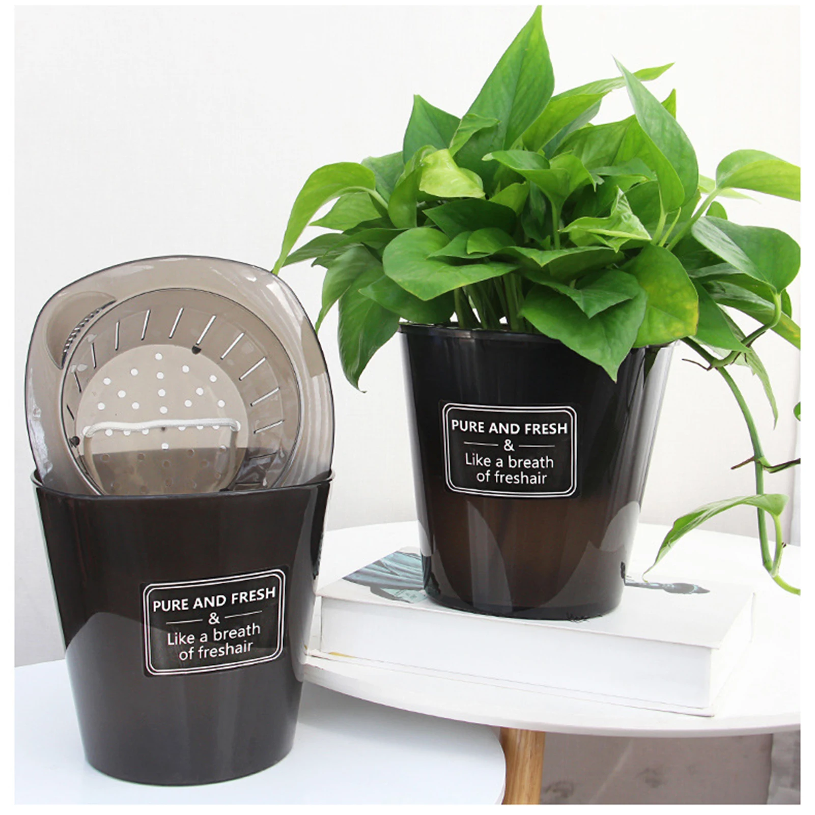 Lazy Self-watering Flowerpot Automatic Water Absorption Succulent Aquaculture Plant Pot Translucent Plastic Hydroponic Flowerpot