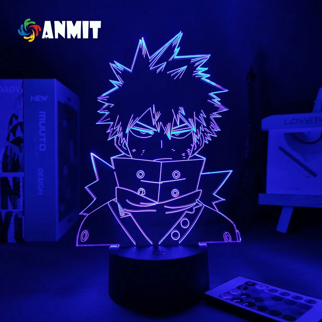 

Светодиодные панели в стиле аниме, фигурка героя моя геройская академия, Bakugo, 3D лампа, манга, гаджет, День Святого Валентина, подарок для детей, подсветка