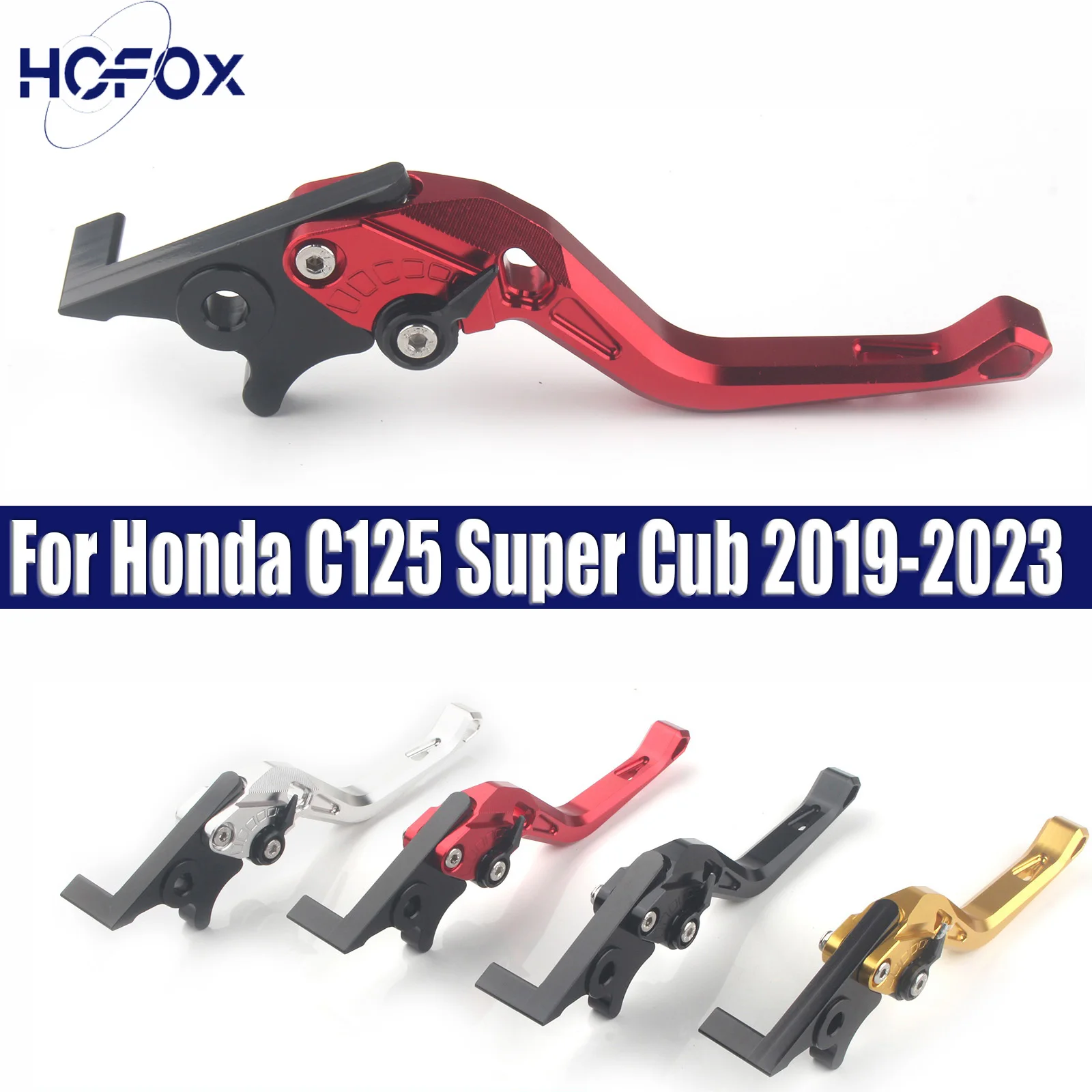 Motorcycle Brake Levers Motor Accessories Foldable Adjustable Clutch Lever CNC Aluminum For Honda C125 Super Cub 2019-2023