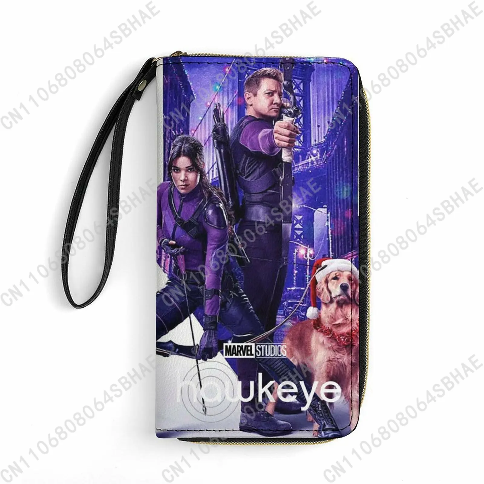 

Marvel Hawkeye Custom PU Leather Wallet Rope Handle Small Portable Card Holder Men Women Purse Gift Friend Parents Cosplay