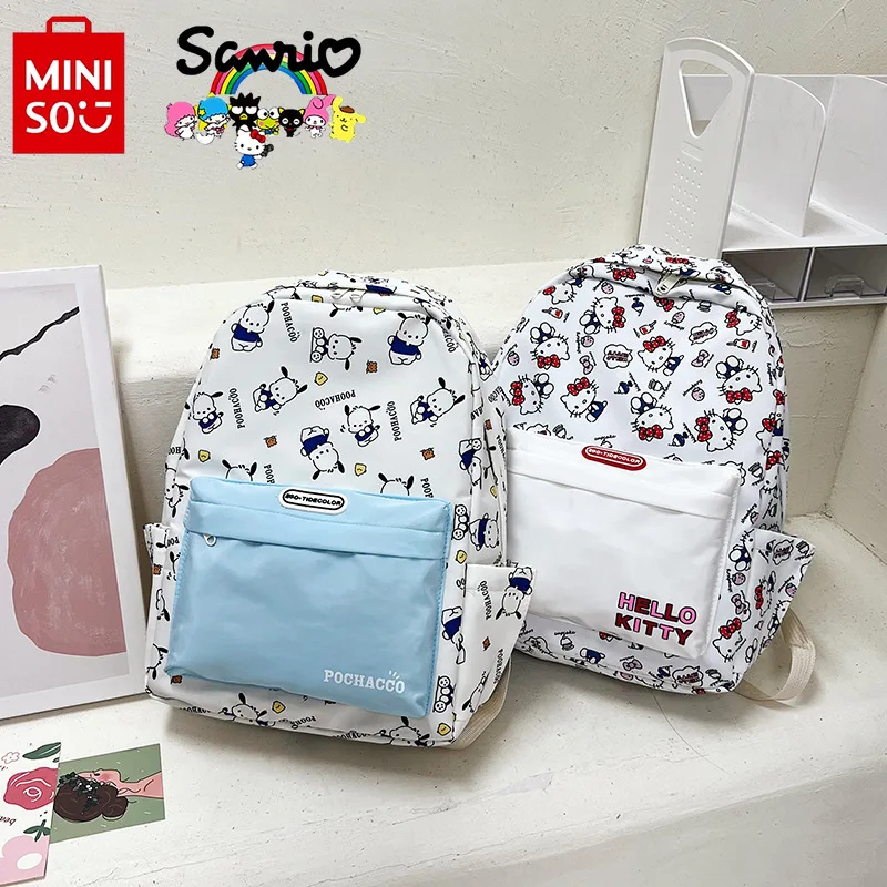 

Sanrio 2024 New Women's Backpack Fashion High Quality Nylon Girl Backpack Cartoon Casual Large Capacity Student Backpack