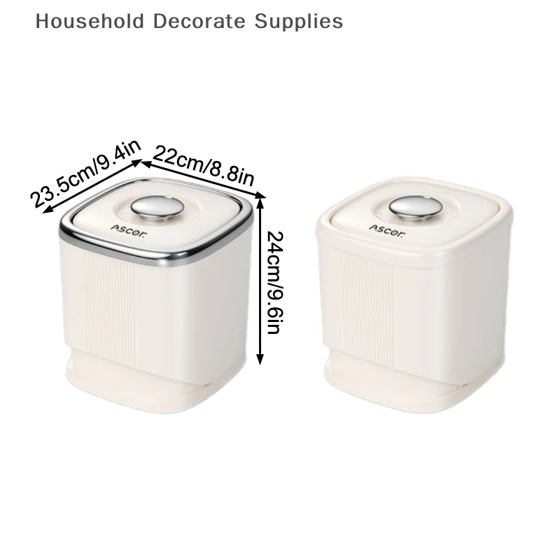 1Pcs Rice Bucket Food Container With Time Scale Rotating Kitchen Storage Box With Measuring Cup For Oatmeal Grain Cereal