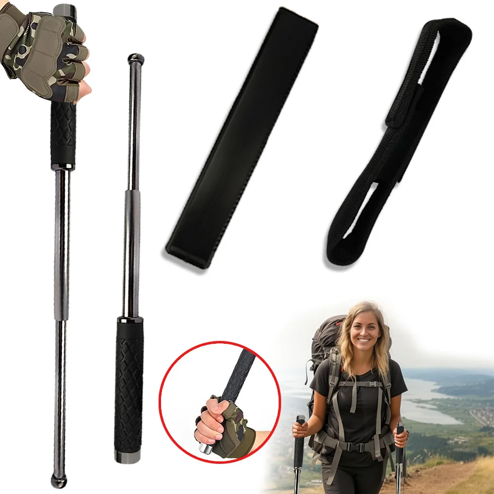 Bastones de Trekking Retráctiles de 21 Pulgadas, Ligeros, Telescópicos, Antideslizantes, para Senderismo, Montañismo, Camping y Viajes