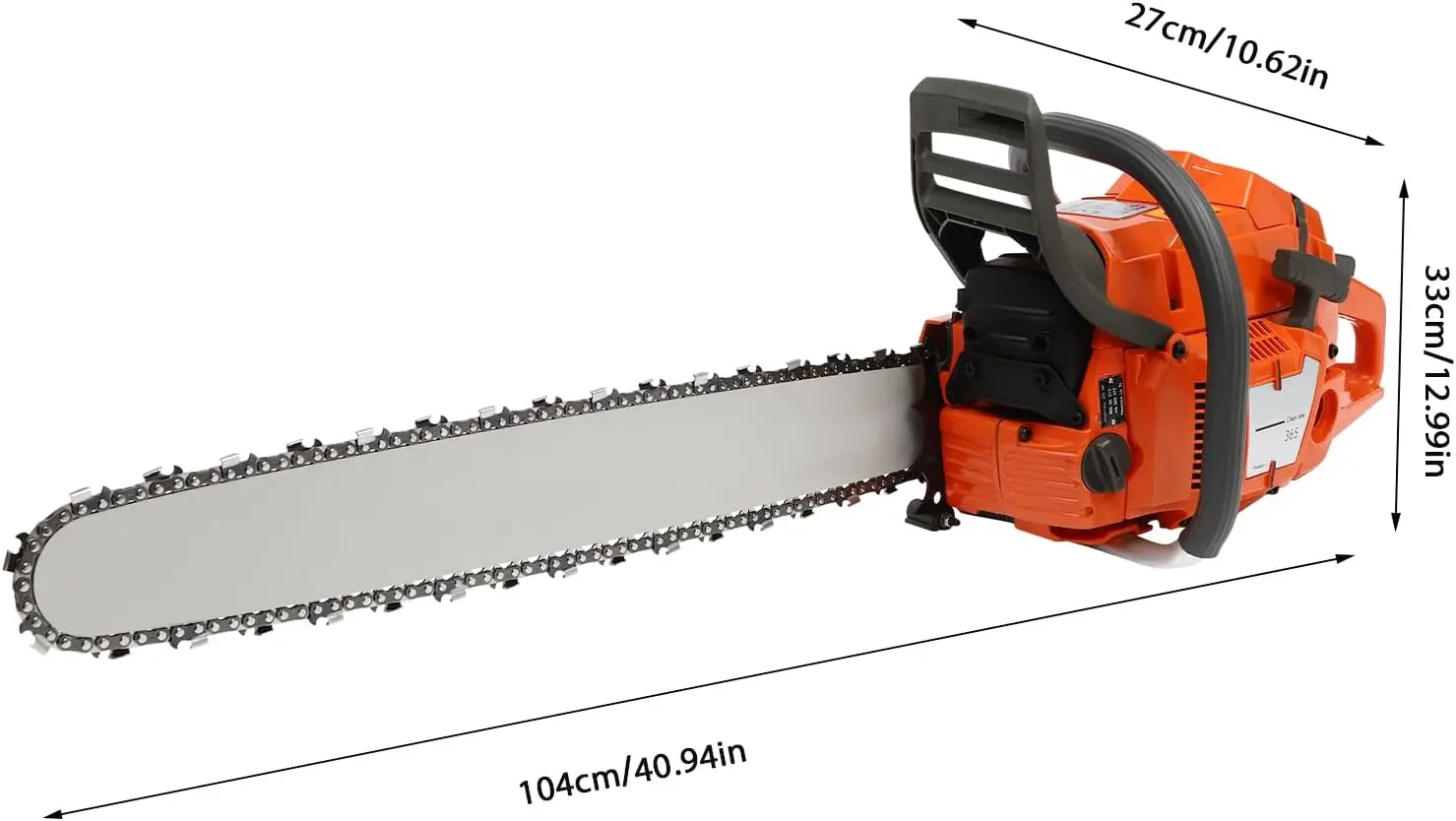 24Inch Gas Chainsaw, 2-Stroke 65Cc Gasoline Powered Chainsaw Cutting Wood Gas Sawing Crankcase Chain Saw, 3.4Kw Single Cylinder