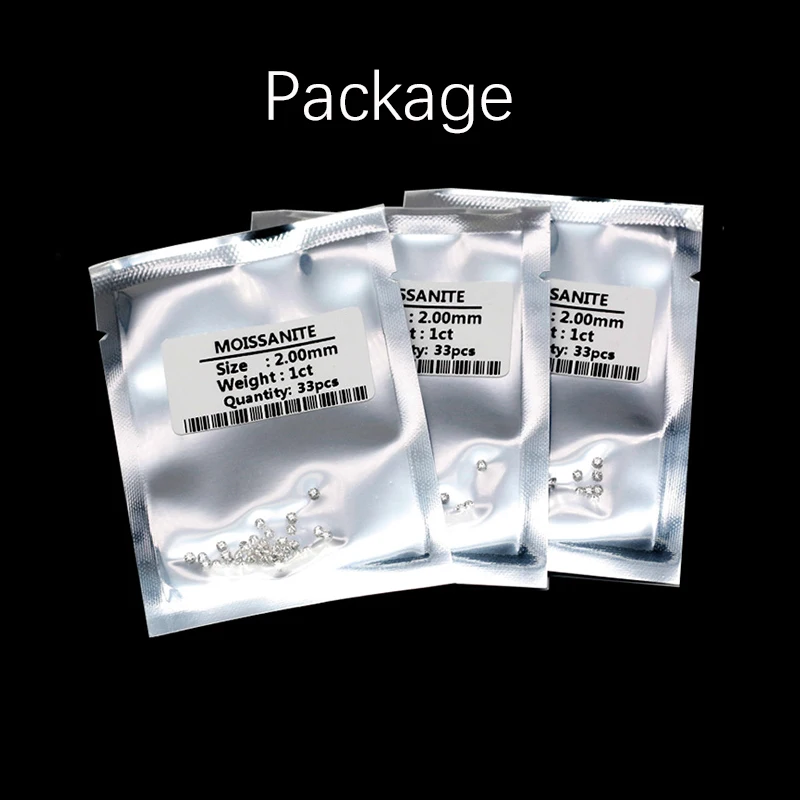 1.0ct / Pack 0.8mm-2.9mm Small Sizes Super White D Color Loose Moissanite Stones for Moissanites Jewelry Making