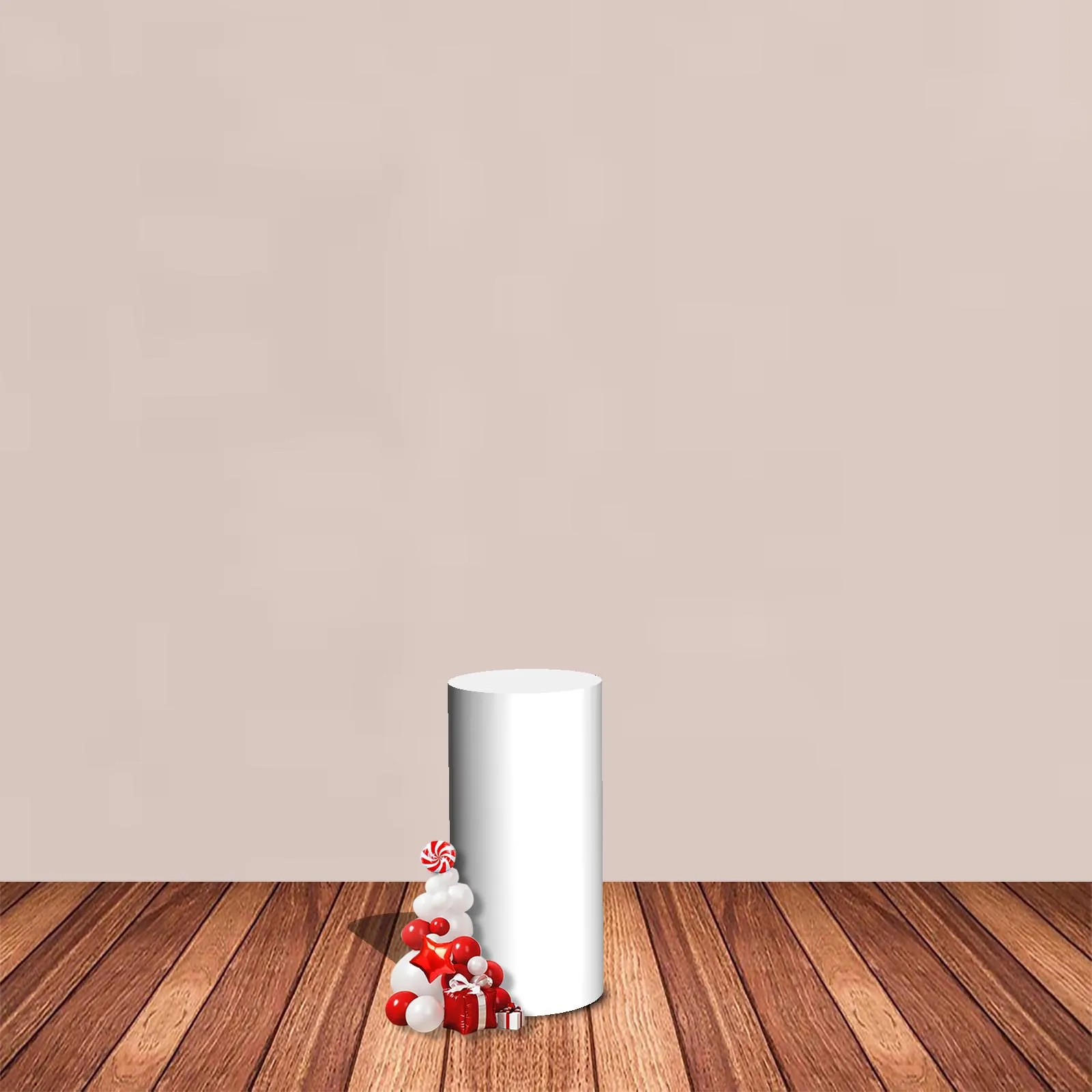 AIBIIN Solid Color Cylinder Backdrop Cover Cake Dessert Pedestal Column Background Cover Birthday Baby Shower Party Decor