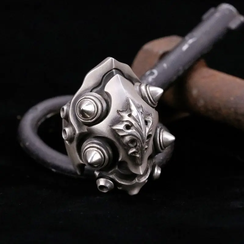 Fashion Metal Mecha Shield Rings Opening Carve Tangcao Flame Rings Gothic Punk Cool Rings for Men Women Jewelry Gifts