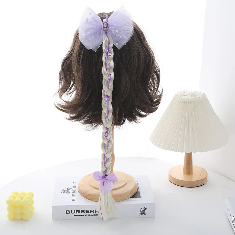 

Go Party Children Mermaid Shell Princess Glitter Hair Accessories Headband Kids Hair Tie Hair Extension Long Braid Ponytail Wig