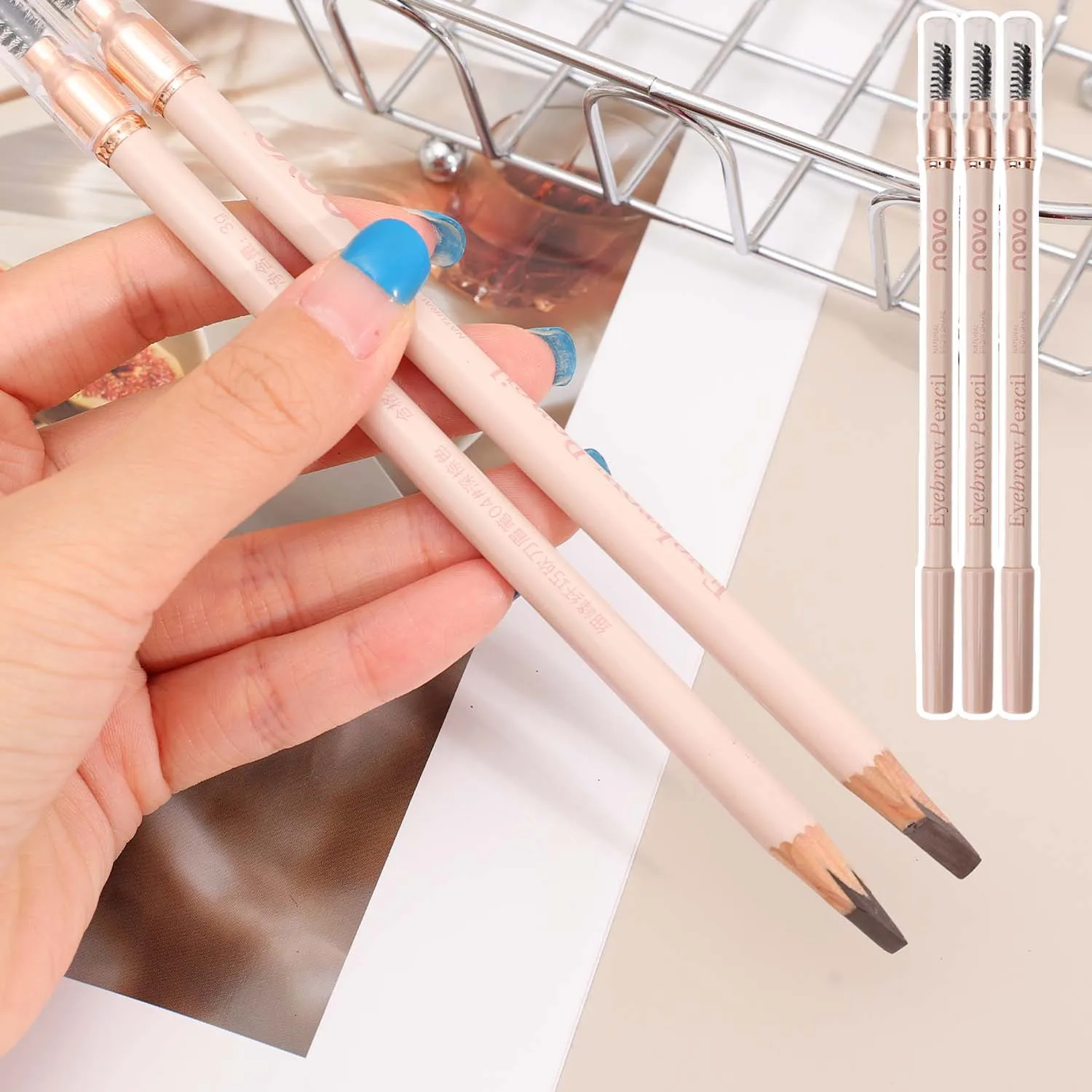 Waterproof Eyebrow Pencil Non-smudge Brow Tattoo Tint Enhancers Long Lasting Natural Outline Wild Eyebrow Shape Makeup Cosmetics