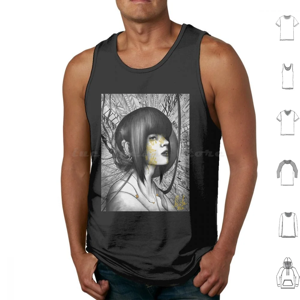 Motoko Tank Tops Print Cotton Ghost In The Shell Motoko Kusanagi Gits Manga