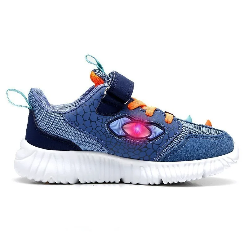 EXDINO Spring Children\'s Boys LED Shoes Light Up Mesh Breathable Eye Flashing Little kids Outdoor Casual Glowing Sports Sneakers