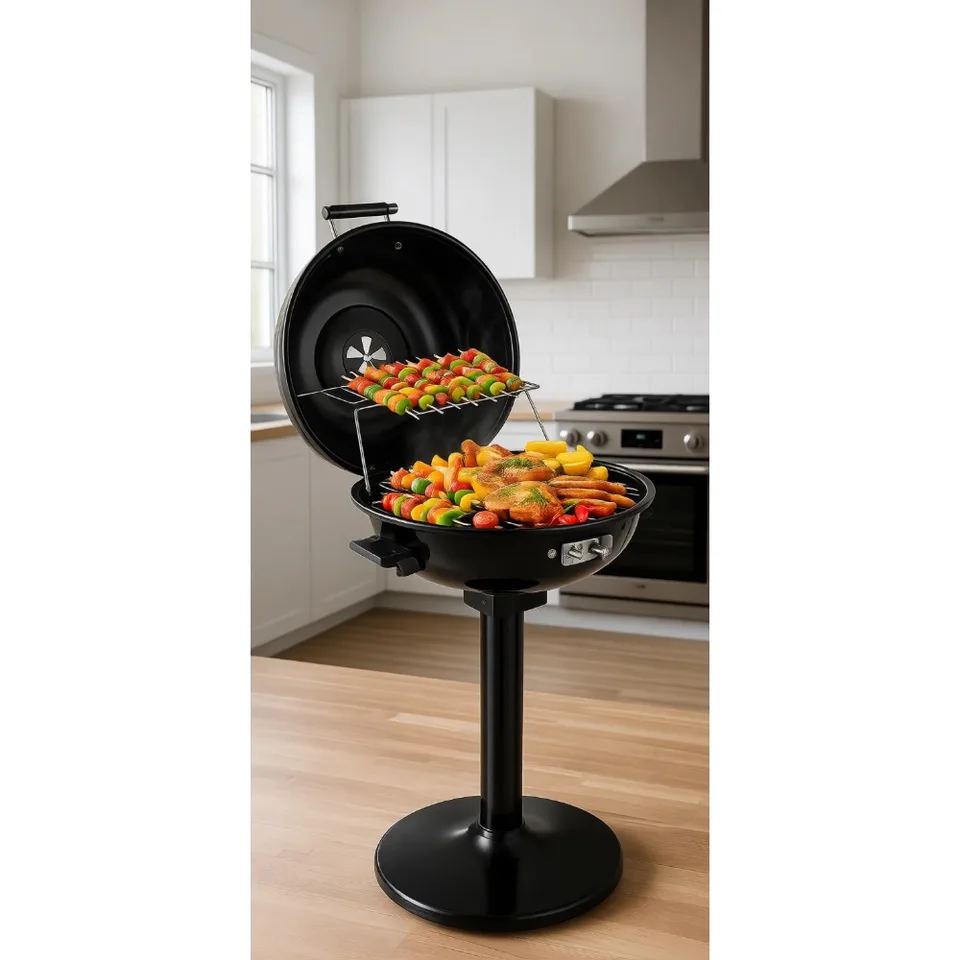 1600W Electric Indoor Outdoor BBQ Grill with Adjustable Temperature