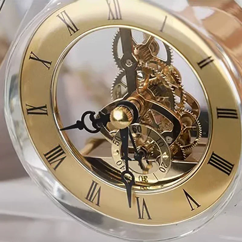 Customizable Orologio da tavolo silenzioso in cristallo Orologi da tavolo estetici nordici di lusso Scrivania Camera da letto De