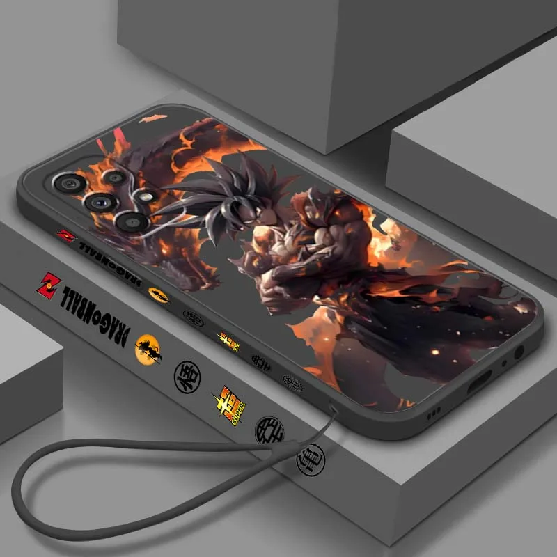 

Anime Cool D-Dragon Ball Phone Case For Samsung A71 A72 A73 A51 A52 A53 A54 A55 A21s A35 A34 A32 A03 5G Liquid Left Rope