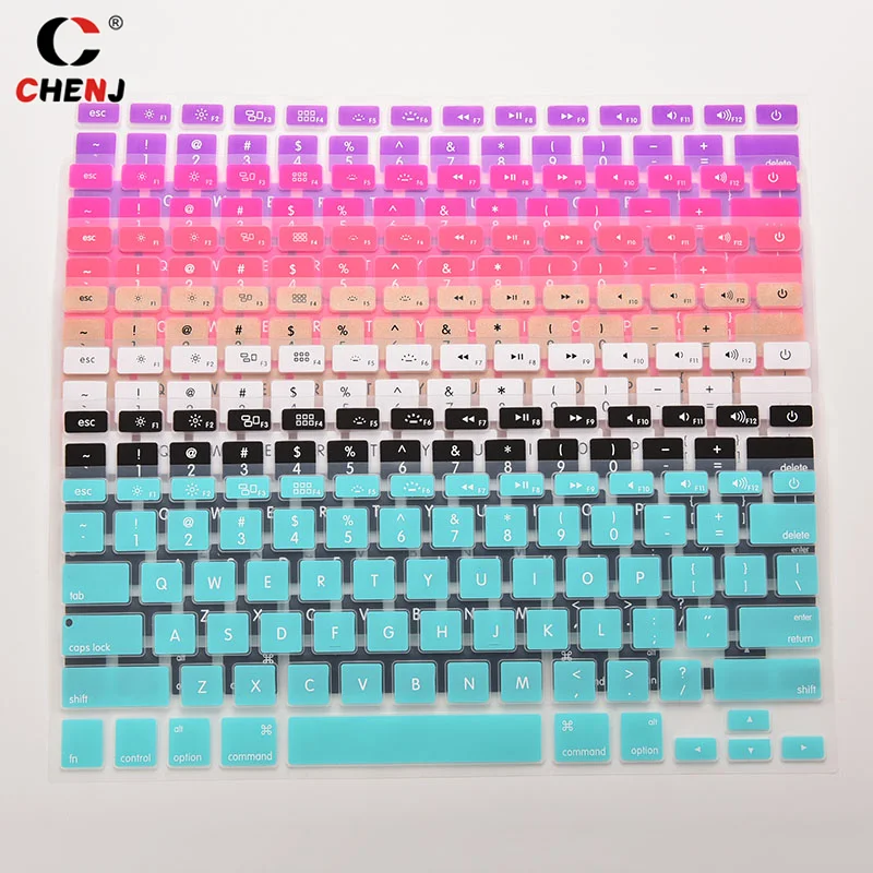 Colorful Silicone Keyboard Cover Sticker For Macbook Air 13 Pro 13 15 17 Protector Sticker Film 28.7cm X 11.9cm Keyboard Skin