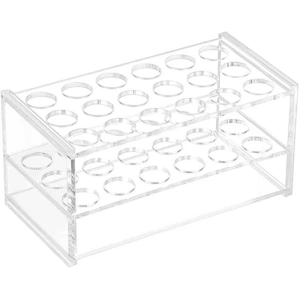 18-fach Reagenzglasständer aus transparentem Acryl, transparenter Acryl-Reagenzglashalter, Zentrifugenröhrchenhalter, Labor-Displayständer
