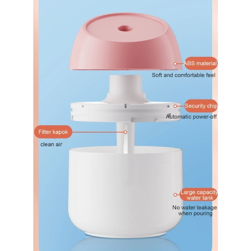 Humidificateur d'air Portable USB avec lampe de nuit LED, diffuseur d'huiles essentielles et d'arôme, brumisateur ultrasonique, fonctionnement silencieux