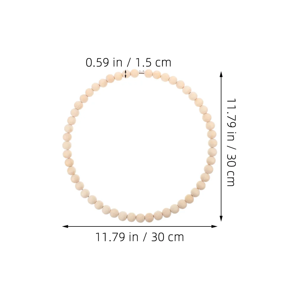 مجموعة الخرز الخشبي لتقوم بها بنفسك شكل حرفي طوق خشبي طبيعي للمنزل حديقة ديكور الحفلات بوهو باب إكليل إكليل الربيع