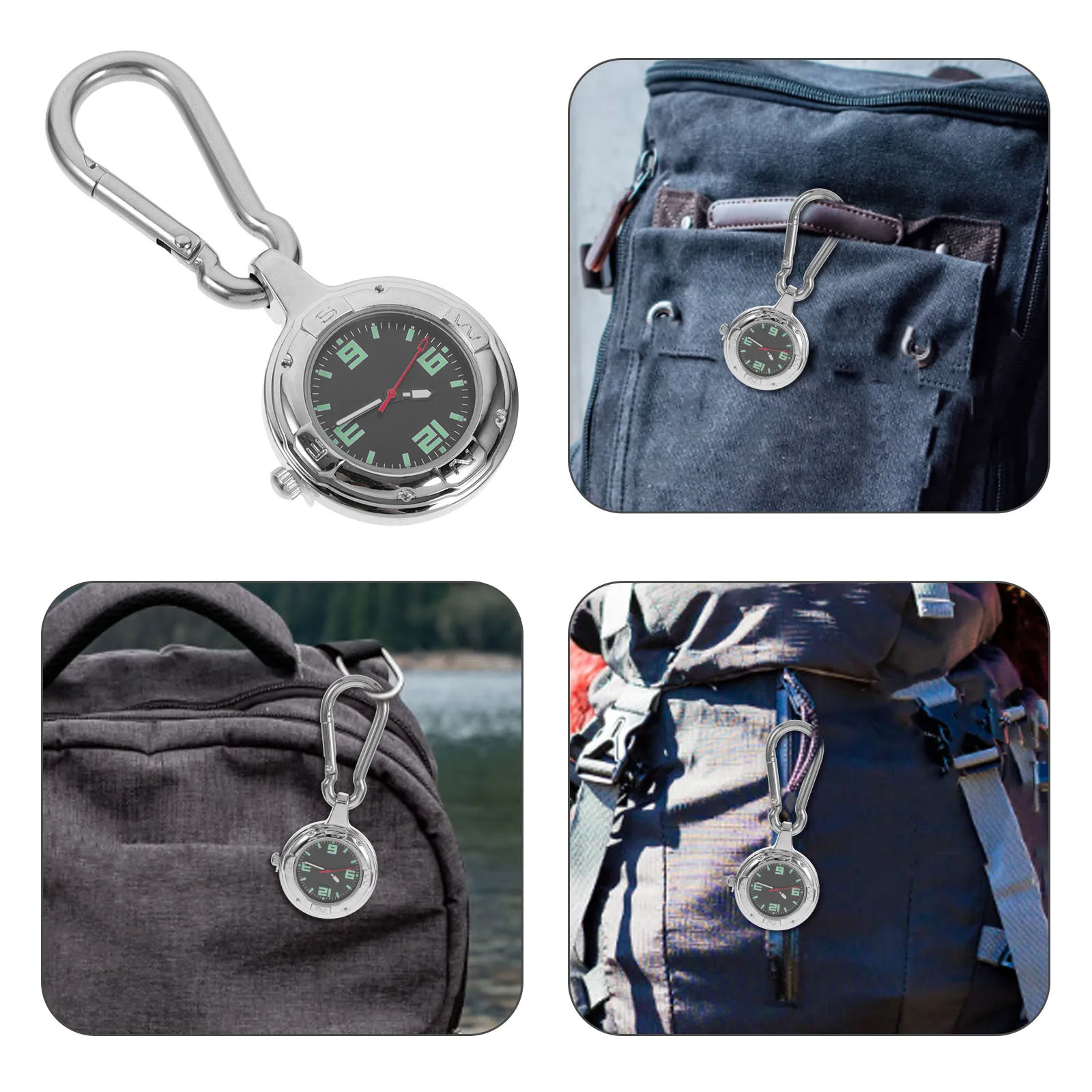 1 szt. Klips do zegarka górskiego, haczyk do zegarka, przenośny zegarek kieszonkowy unisex do biwakowania, wędrówek, podróży, prosty, casualowy zegarek do zawieszenia