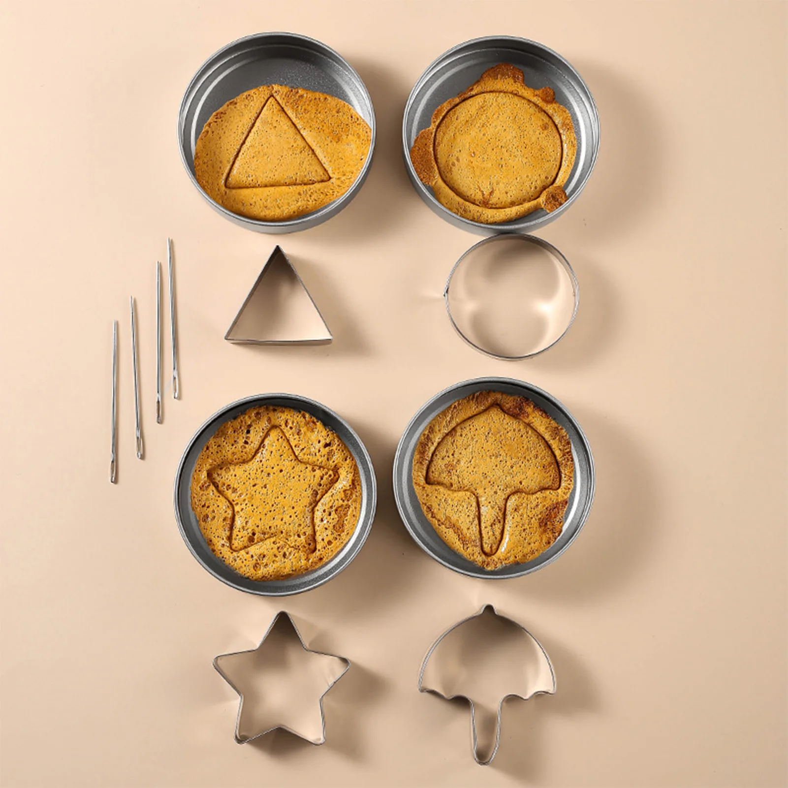 Korean Dalgona Cookies Making Kit Stainless Steel  Biscuit Molds for Party Squid Sugar Game Cookie
