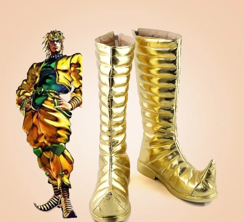 Mann Dio Brando Cosplay Stiefel Jojo Halloween Nach Maß Schuhe Prop Dio Brando Stiefel