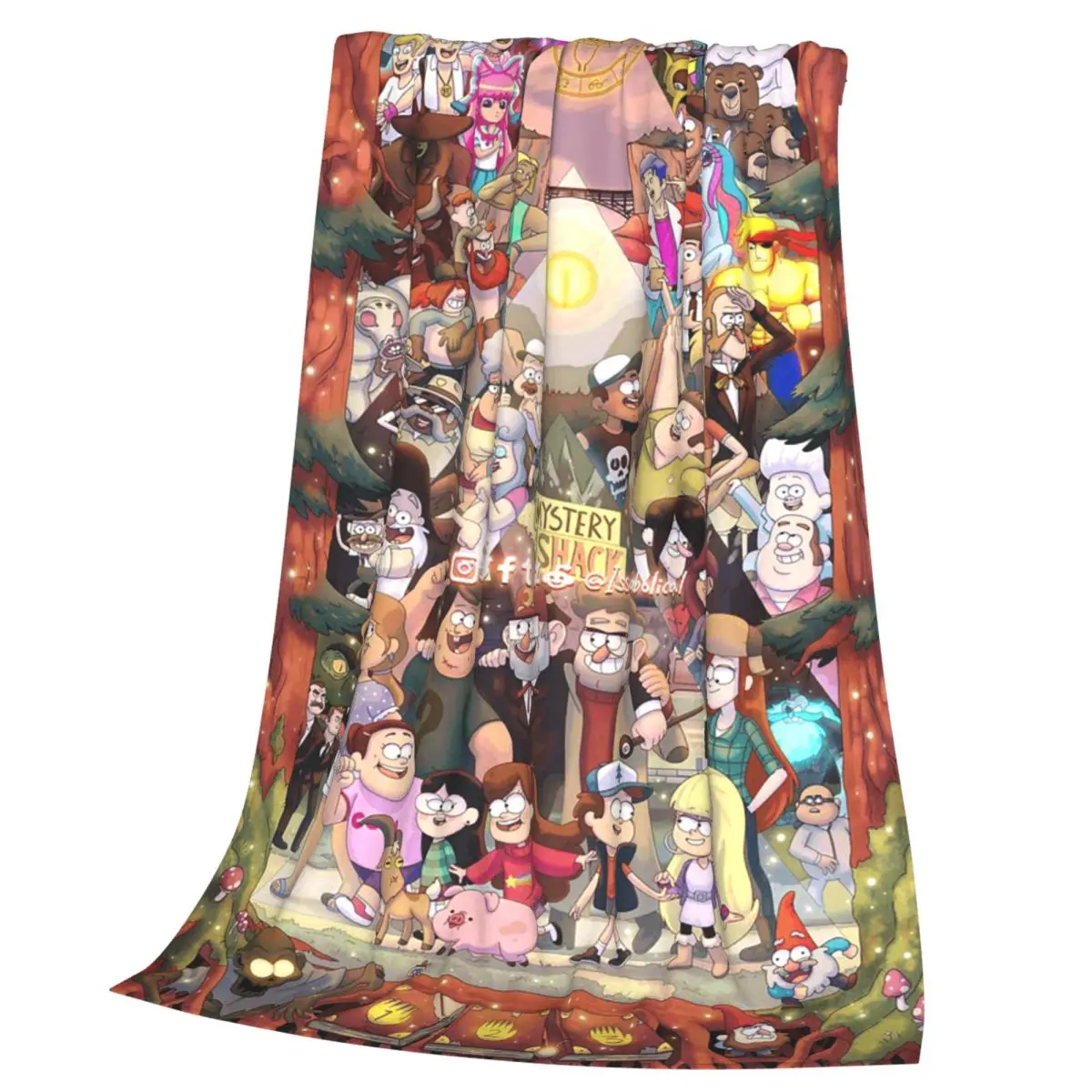 Gravitys Falls Blanket Soft Warm Flannel Throw Blanket Bedspread for Bed Living room Picnic Travel Home Couch