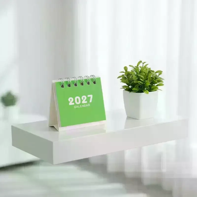 2027 Desk Calendar Mini Portable Travel Calendars Perfect For Home Office School Daily Schedule Planning Home Decor