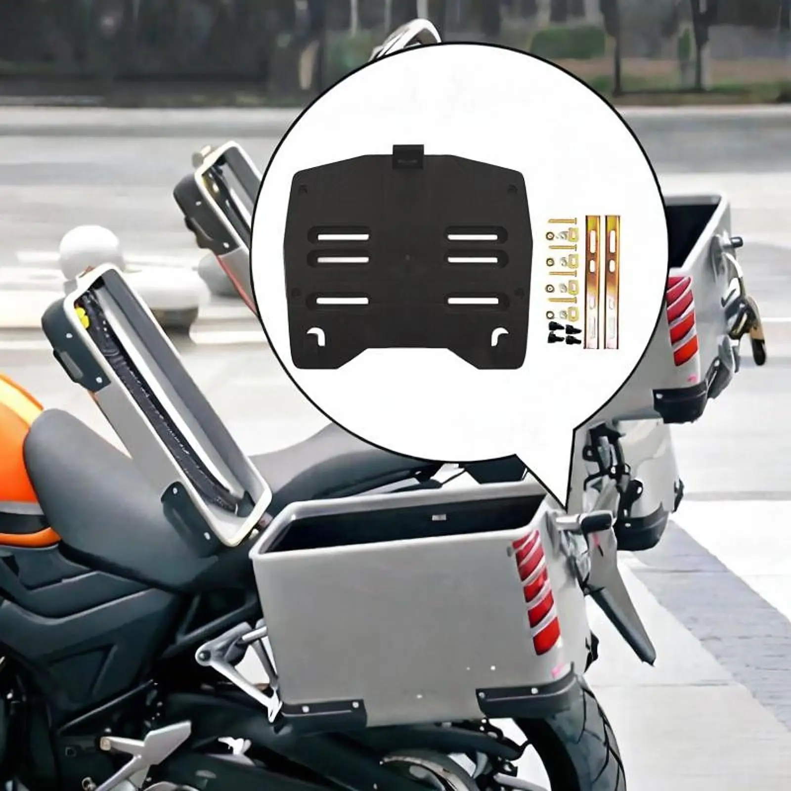 

Motorcycle Rear Luggage Rack Plastic Practical Bottom Plate Stable Cargo Holder Multipurpose Mount Rack Accessory for 998