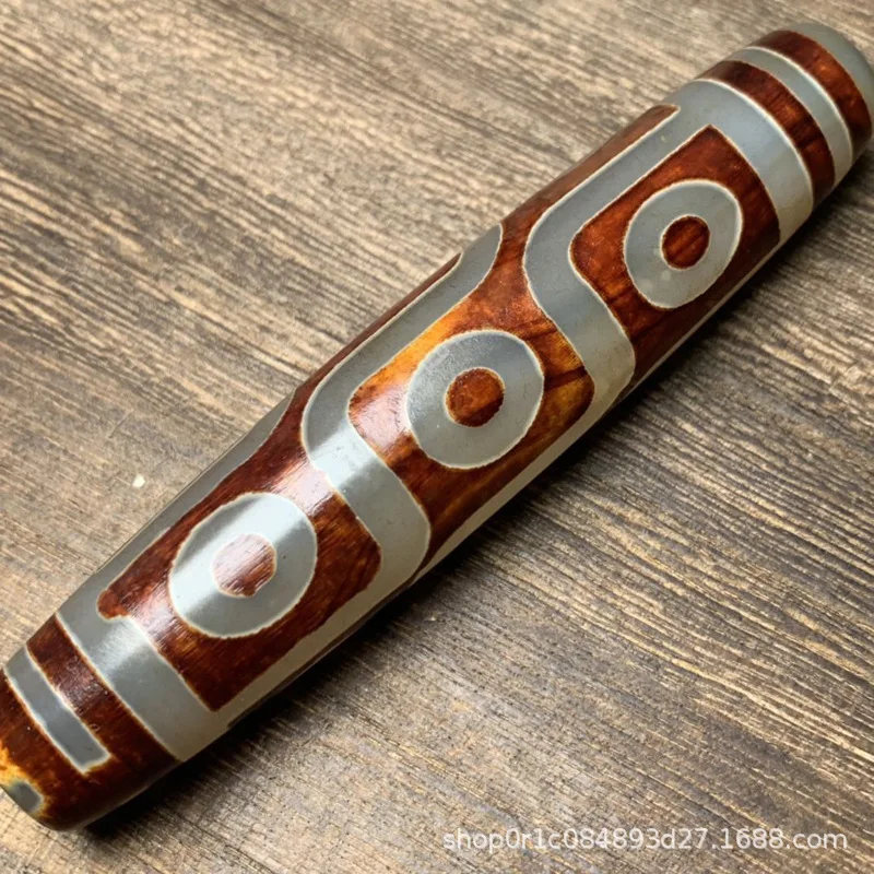 التبت حقيقية تسعة العينين Dzi حبة يده قطعة الرجال اللعب الثقافية كبيرة Dzi قلادة بها خرزات الألغام القديمة العقيق Dzi حبة معلقة قطعة #3