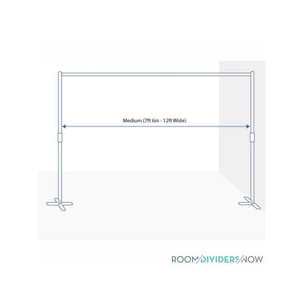 End2End Divider Stands - Sizes from 4ft to 48ft Wide, Black, Silver, White (Black, 7ft 6in to 12ft)