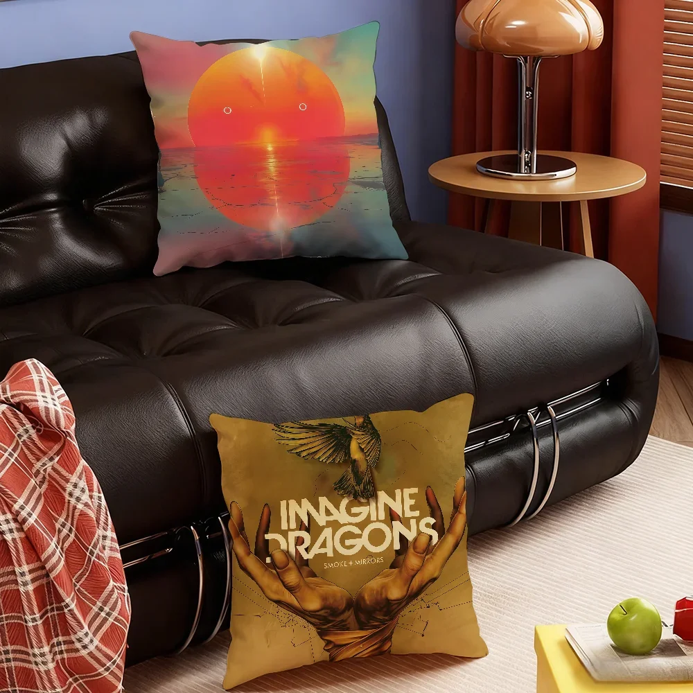 Band I-Imagine D-Dragons-S cushion cover Soft Smooth Pillow Case Hidden Zipper Washable Decorative Couch Office Gift