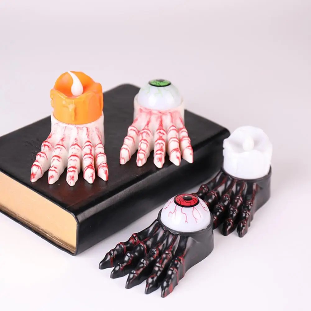Flameless Candle for Halloween Halloween Night Light Eyeball Led Lamp Spooky Feet Shape Decorative Candle for Halloween