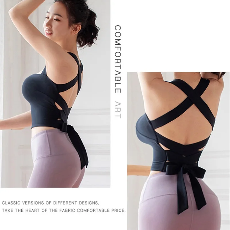 Cloud Hide SEXY Back Sports Bra for Lady Fitness Women High Impact Underwear Push Up Yoga Crop Top Workout Gym Shirt Sportswear