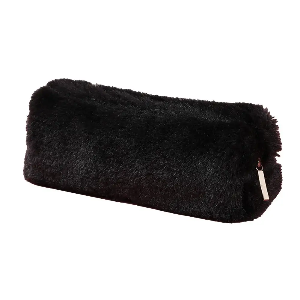 กล่องดินสอที่มีประโยชน์ของขวัญที่สมบูรณ์แบบสไตล์เกาหลีสีทึบผ้ากำมะหยี่ขนยาวกระเป๋าดินสอกระเป๋าดินสอขนาดเล็กนิ่มชุดเครื่องเขียน