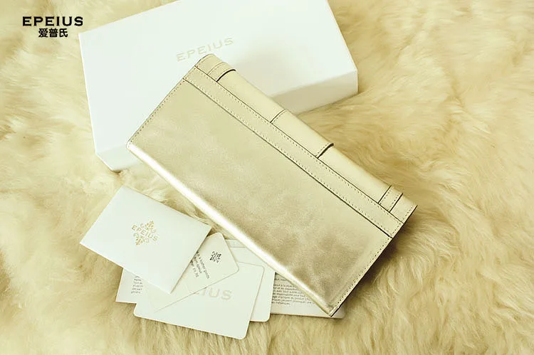 2024 New Designer Luxury Gold Top Layer Cowhide Lady's Long Wallet Fashion Large Capacity Women Purse Leisure Money Bag 45