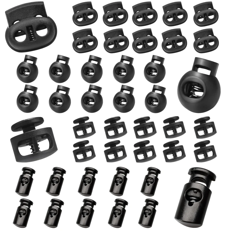 10Pc Cord Lock Plastic Stopper Cord Ends Toggles Clip Buckle Button Black Spring Toggle Stopper For DIY Bag Clothing Accessories