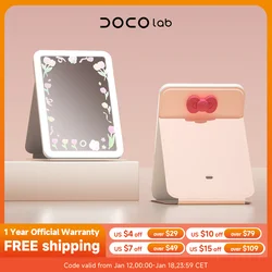 DOCO 접이식 휴대용 LED 화장 거울, 터치 스크린, 조광 기능, 뷰티 블로거, 여행 선물